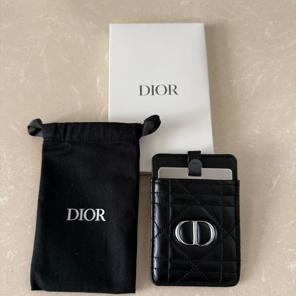 Dior Rouge Balm Compact Mirror With Black Faux Leather Logo Case